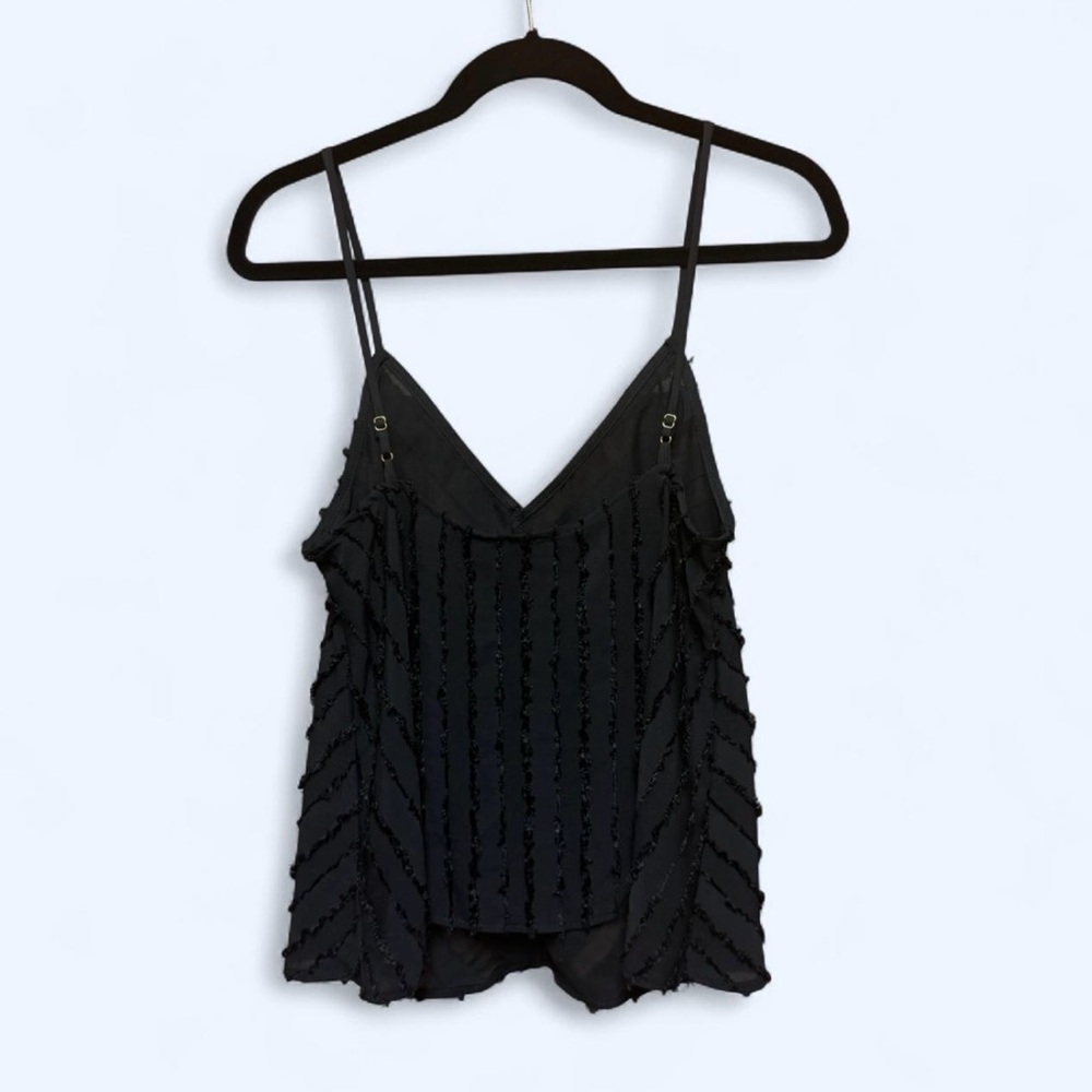 Intimately by Free People Black Camisole with Textured Stripes